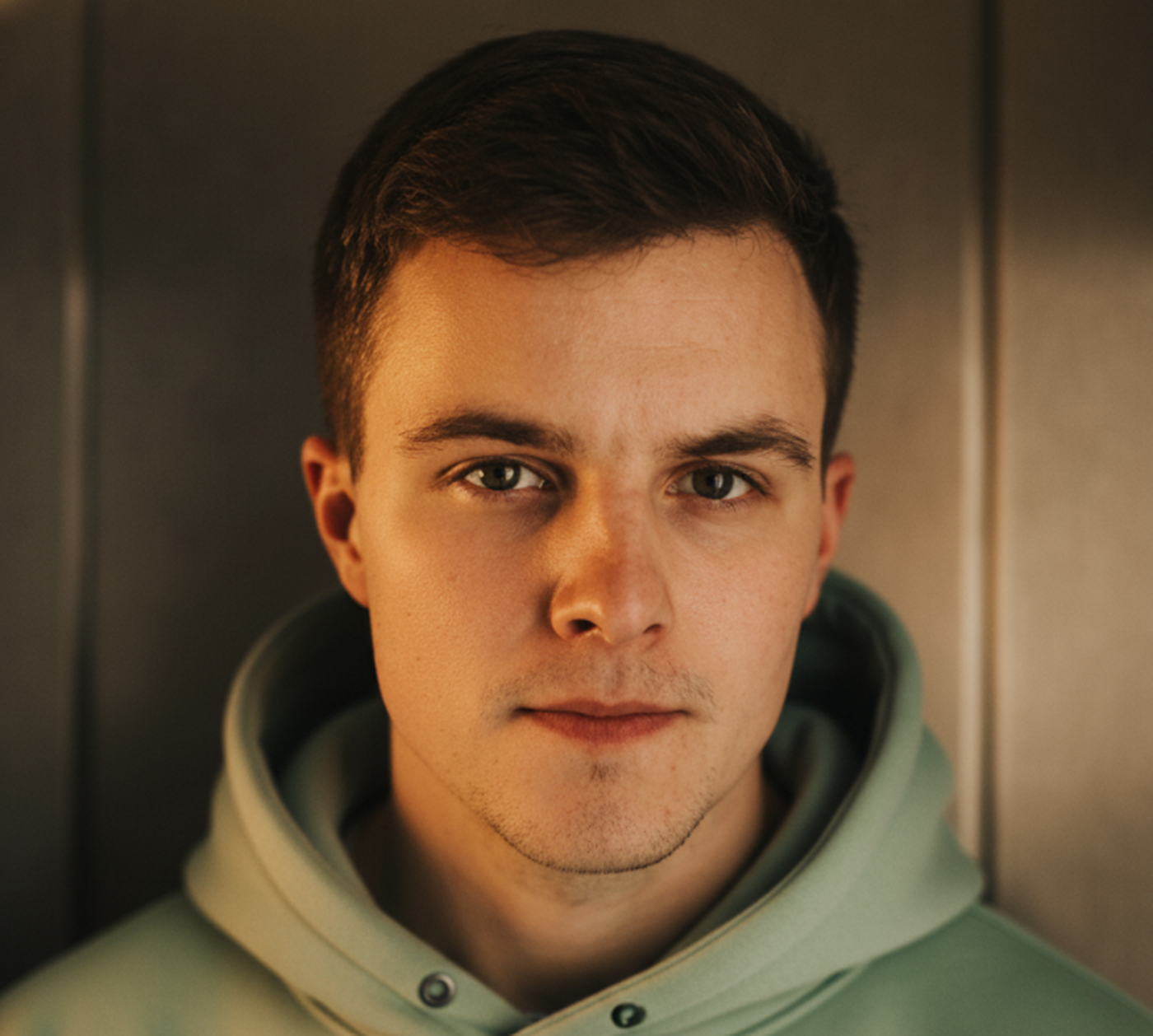 Young man looking into the camera